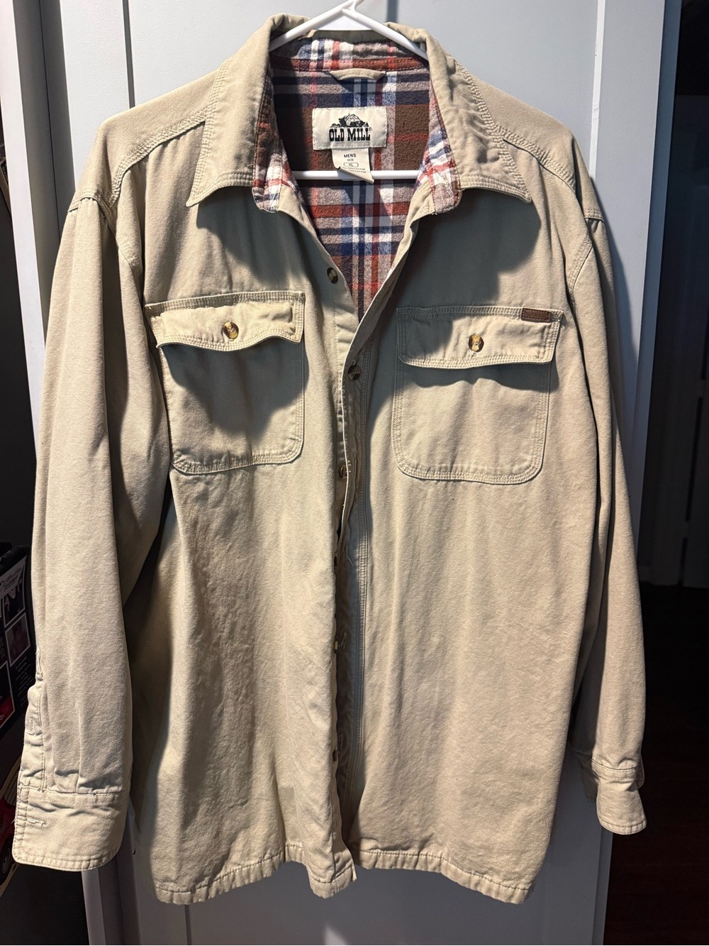 Men's Beige Canvas Work Jacket